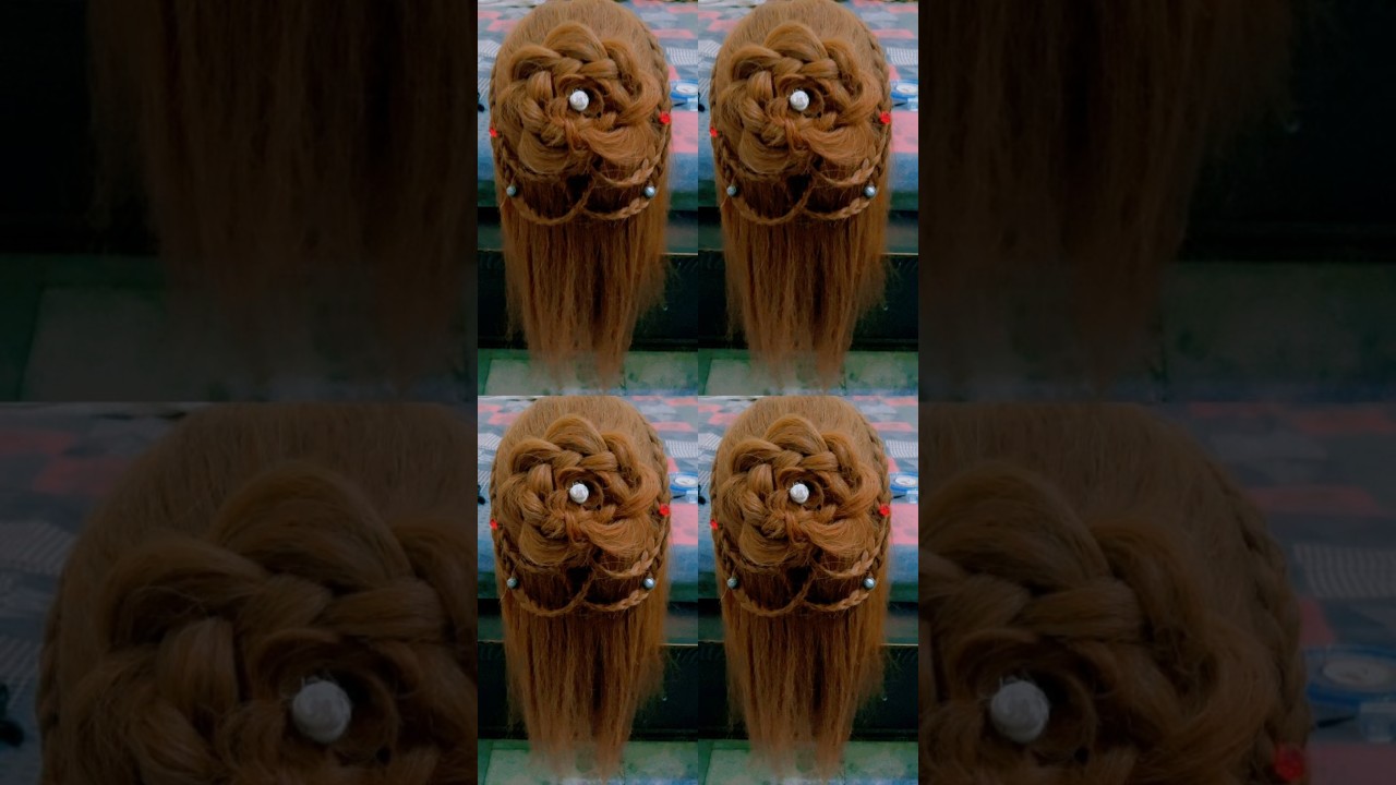 Flower Hairstyle tutorial 🌸💝Flower bun💕 ️very easy hairdo..💙 YouTube