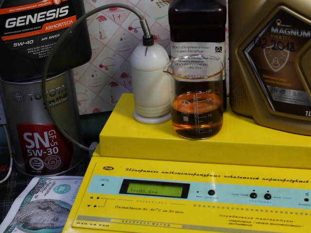 Масло Rosneft Magnum Maxtec 5W-40 проверка CCS при.. -30гр.