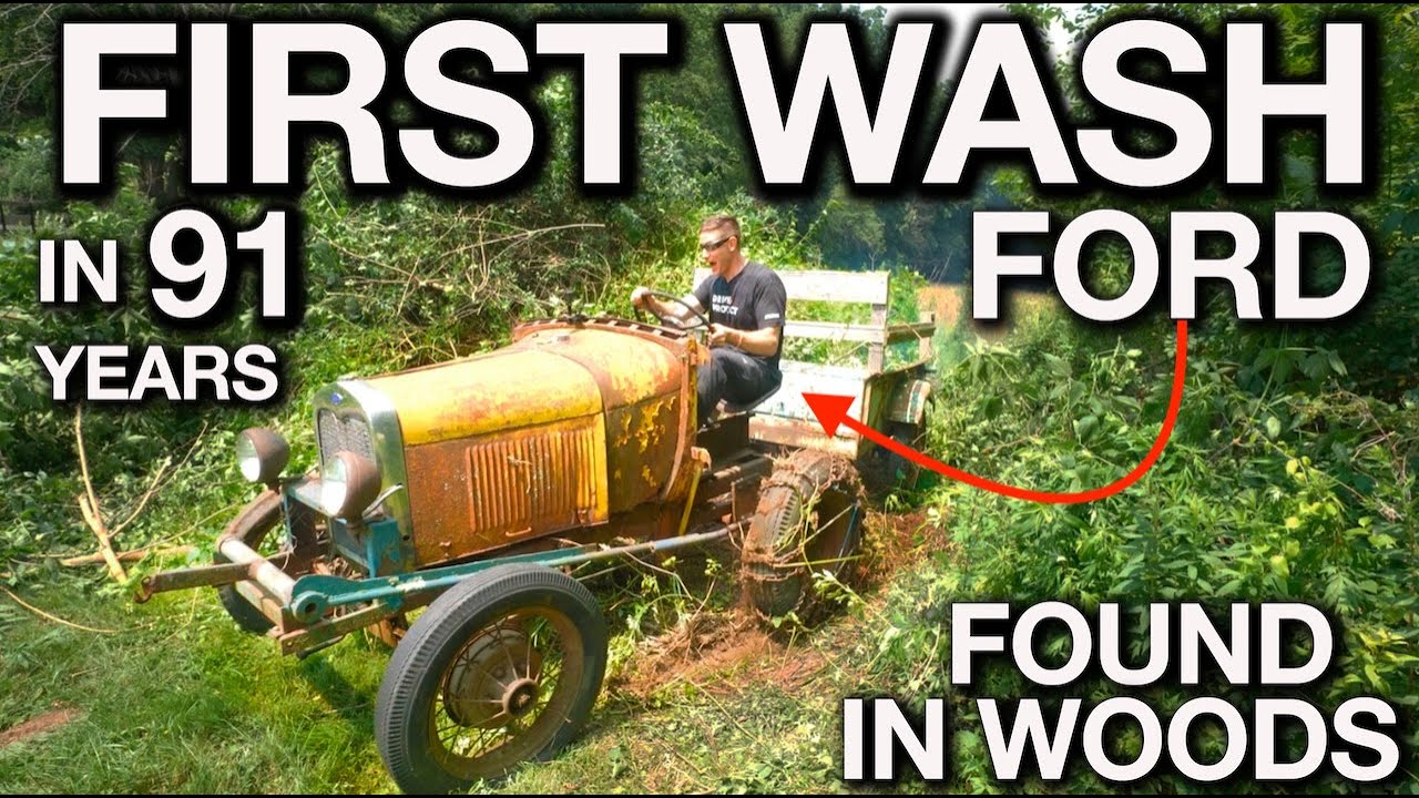 First Wash in 91 Years: Ford Model A Found in Woods and Start Up!