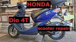Honda Dio 4T scooter repair / belt / CVT / carburetor / variátor / karburátor / szíj / olajcsere