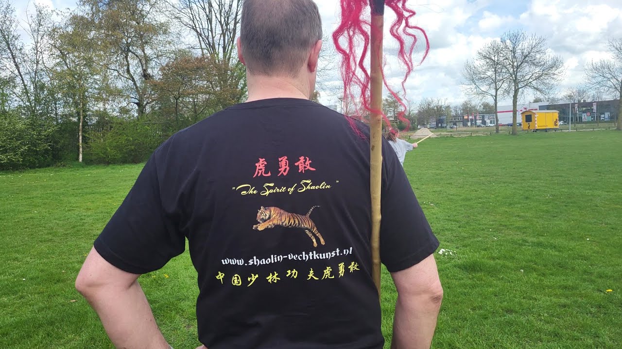 看少林功夫套路 Watching a Shaolin Staff Form 'Zhui Feng Gun' He Yong Gan Martial Arts