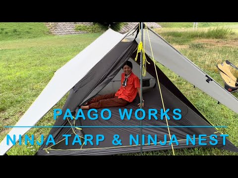 【PAAGO WORKS】NINJA TARP & NESTタープにセットアップできるメッシュテントの設営