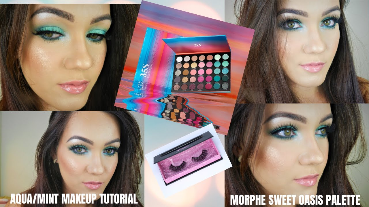 MORPHE SWEET OASIS 35S MAKEUP TUTORIAL AQUA/MINT!