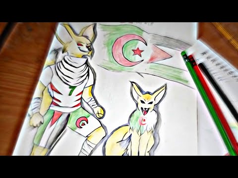 رسم شعار المنتخب الوطني الجزائري محاربي الصحراء