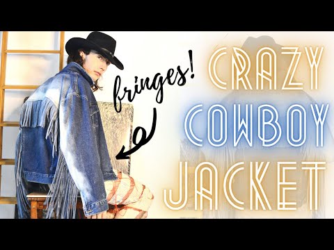 YEE HAW! DIY Cowboy Jean Jacket (Upcycling a denim jacket) DIY cowboy jacket - Cowboy style 2021)