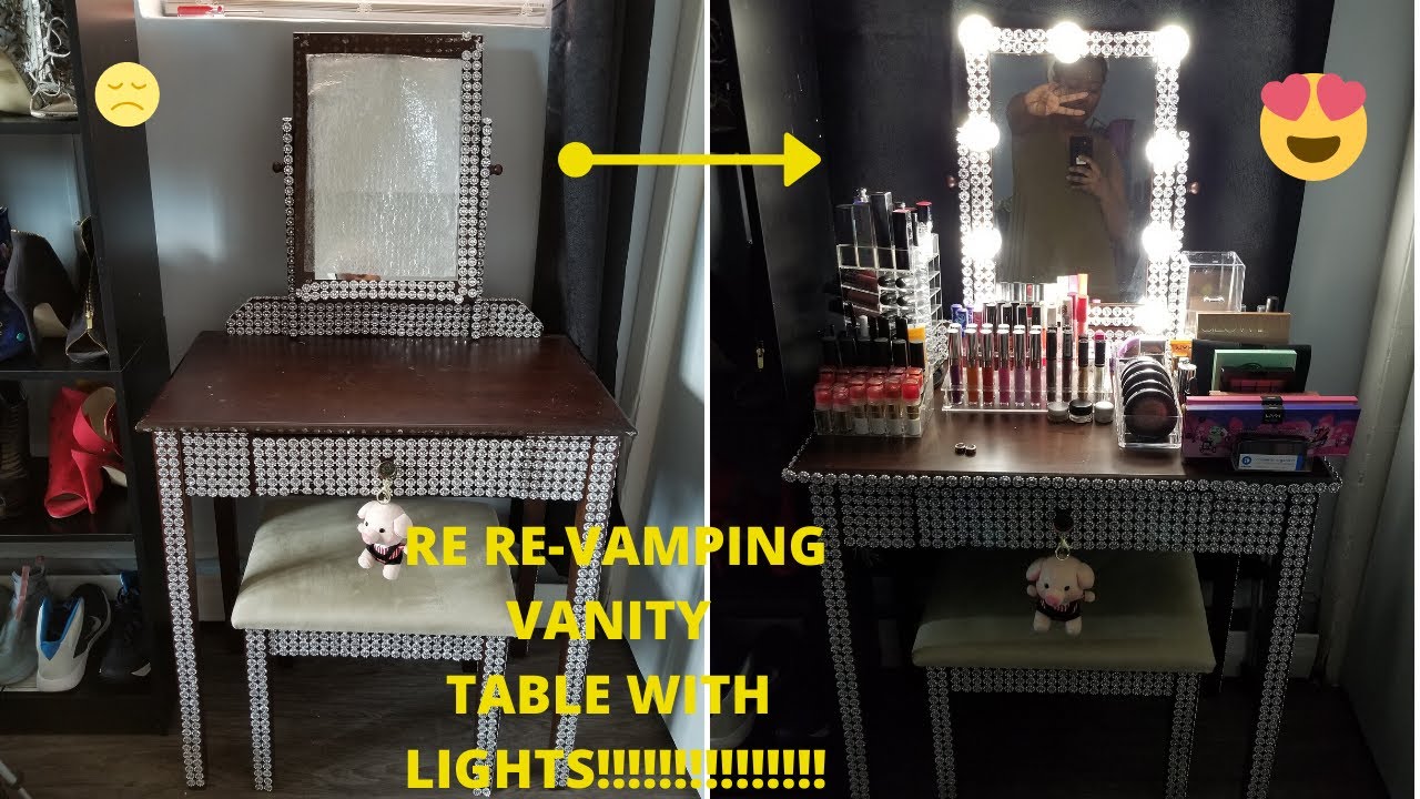 RE REVAMPING VANITY TABLE WITH LIGHTS! (Quarantine & Revamp) YouTube
