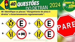 Questões da Prova teórica do Detran 2024 ,prova do detran 2024, #legislaçãodetrânsito #detranmg2024