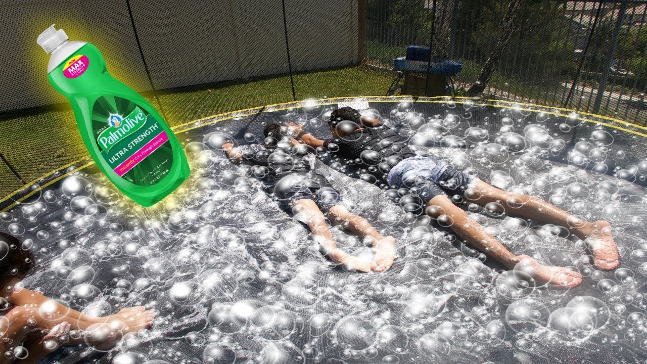 I turned my trampoline into a SLIP 'N SLIDE!!*super slippery* YouTube