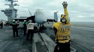 U.S.Navy_항공모함에서 이륙하는 F-18 호넷