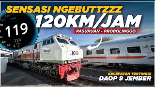 SENSASI NGEBUT 120KM/JAM DI JALUR TUNGGAL DAOP 9 JEMBER😱 Trip KA Pandalungan Surabaya - Probolinggo