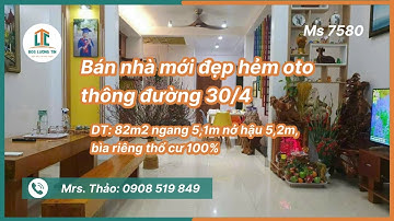 Ms7580| Bán nhà phố mới đẹp hẻm oto thông đường 30/4 , Vũng Tàu | DT: 82m2 full thổ cư 100%