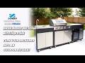 BENSUN Complete Outdoor Kitchen: Grill, Sink & Fridge All-in-One | 90-Inch Modular BBQ Station