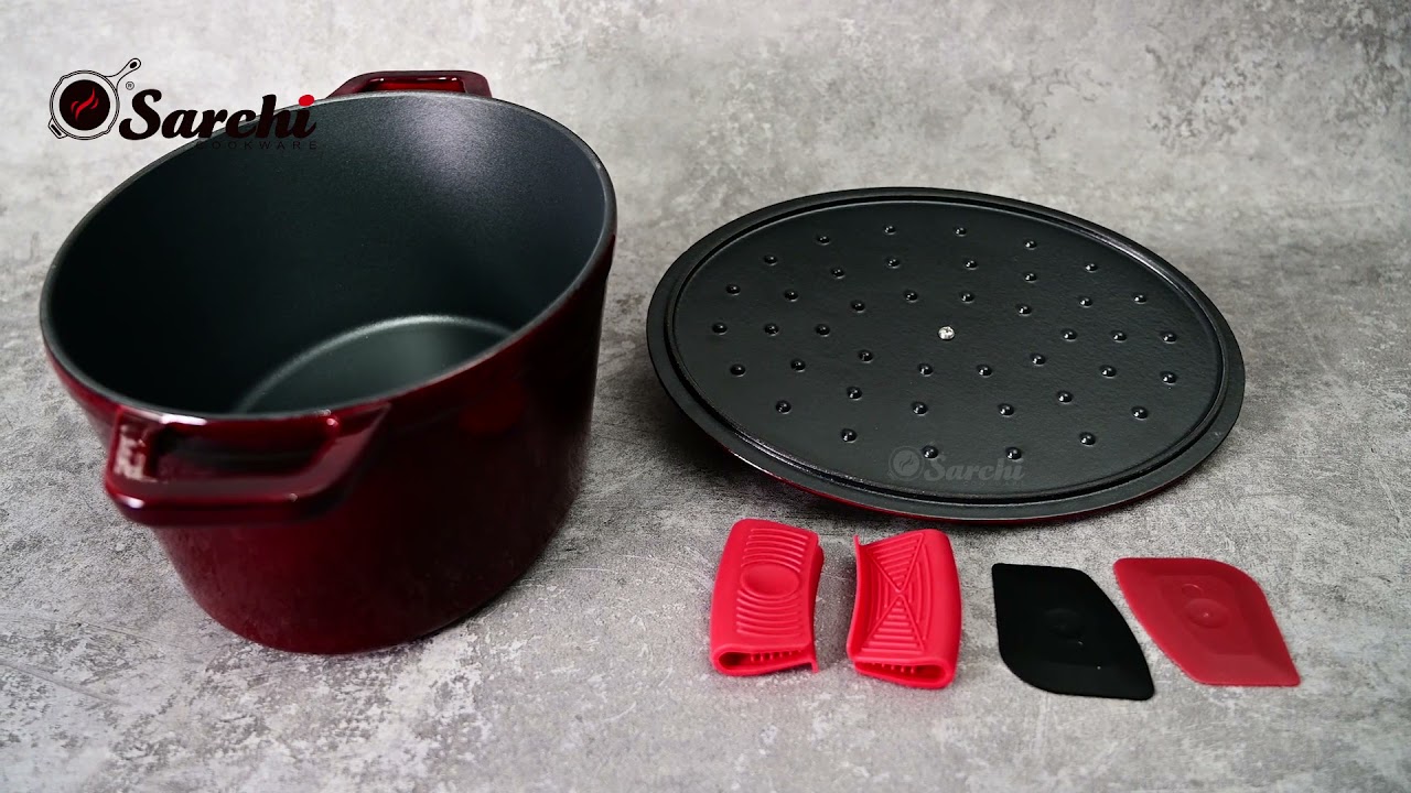 2 In 1 Enameled Cast Iron Double Dutch Oven & Skillet Lid - Dutch Ovens -  AliExpress