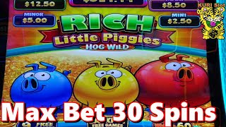 ★BONUS GAME WAS FUN★RICH LITTLE PIGGIES HOG WILD Slot (SG) ☆MAX BET 30 SPINS☆MAX 30 #31