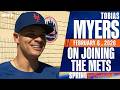 Mets pitcher Tobias Myers says that Freddy Peralta "brings the best out of" him