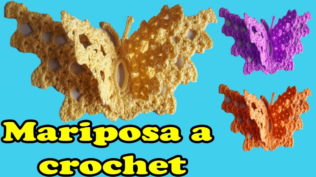 mariposa a crochet / mariposa tejida en 3D /  crochet butterfly / borboleta de crochê