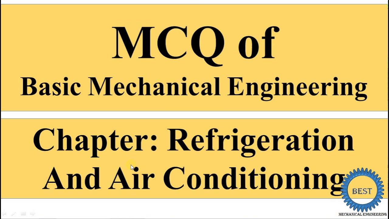 MCQ of Refrigeration And Air Conditioning MCQ of BME YouTube