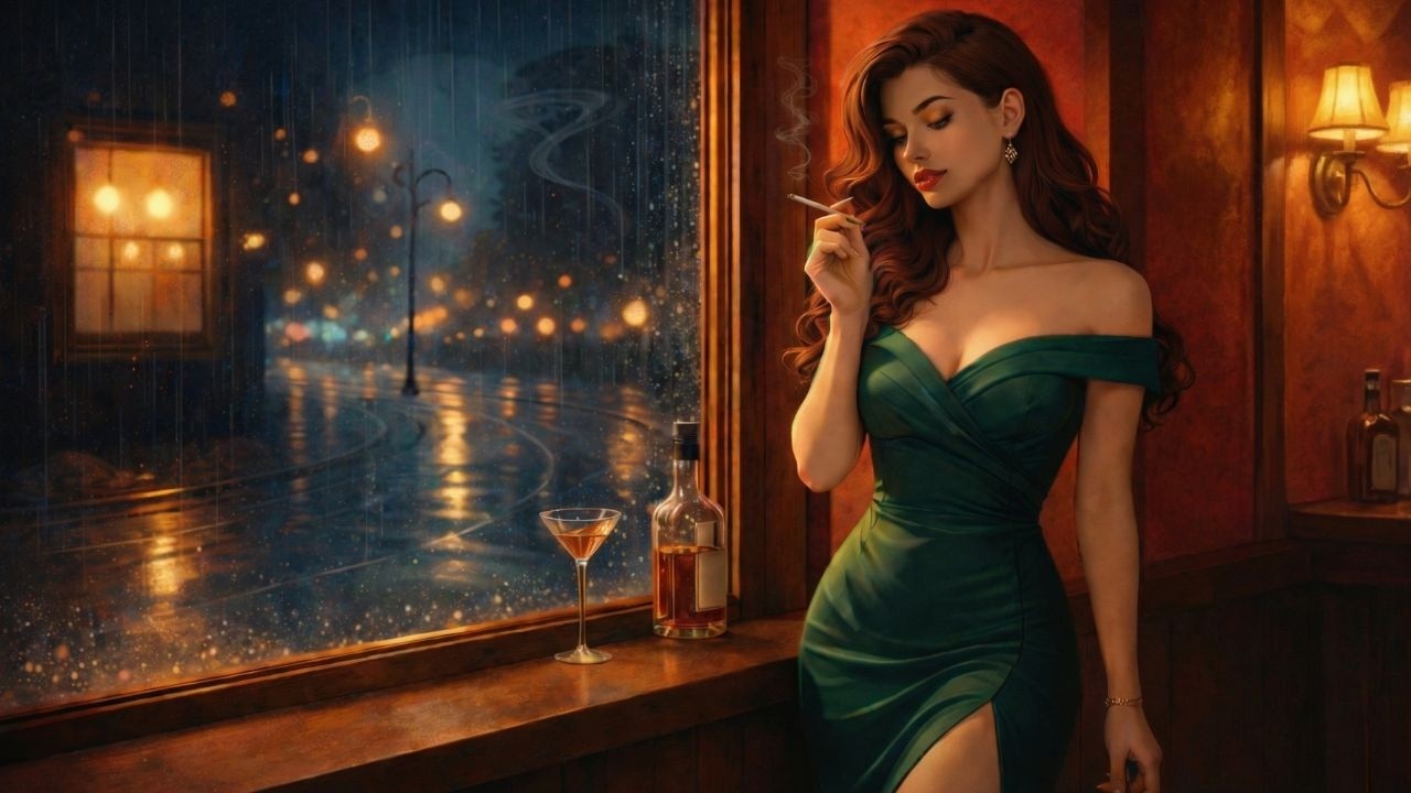 1930s–1940s Vintage Jazz  |  Smoky Rainy Night Jazz Bar