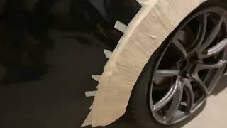 Cardboard mold for fiberglass fender flares DIY