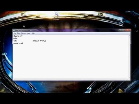 HOW TO PRINT HELLO WORLD IN BATCH FILE  #2