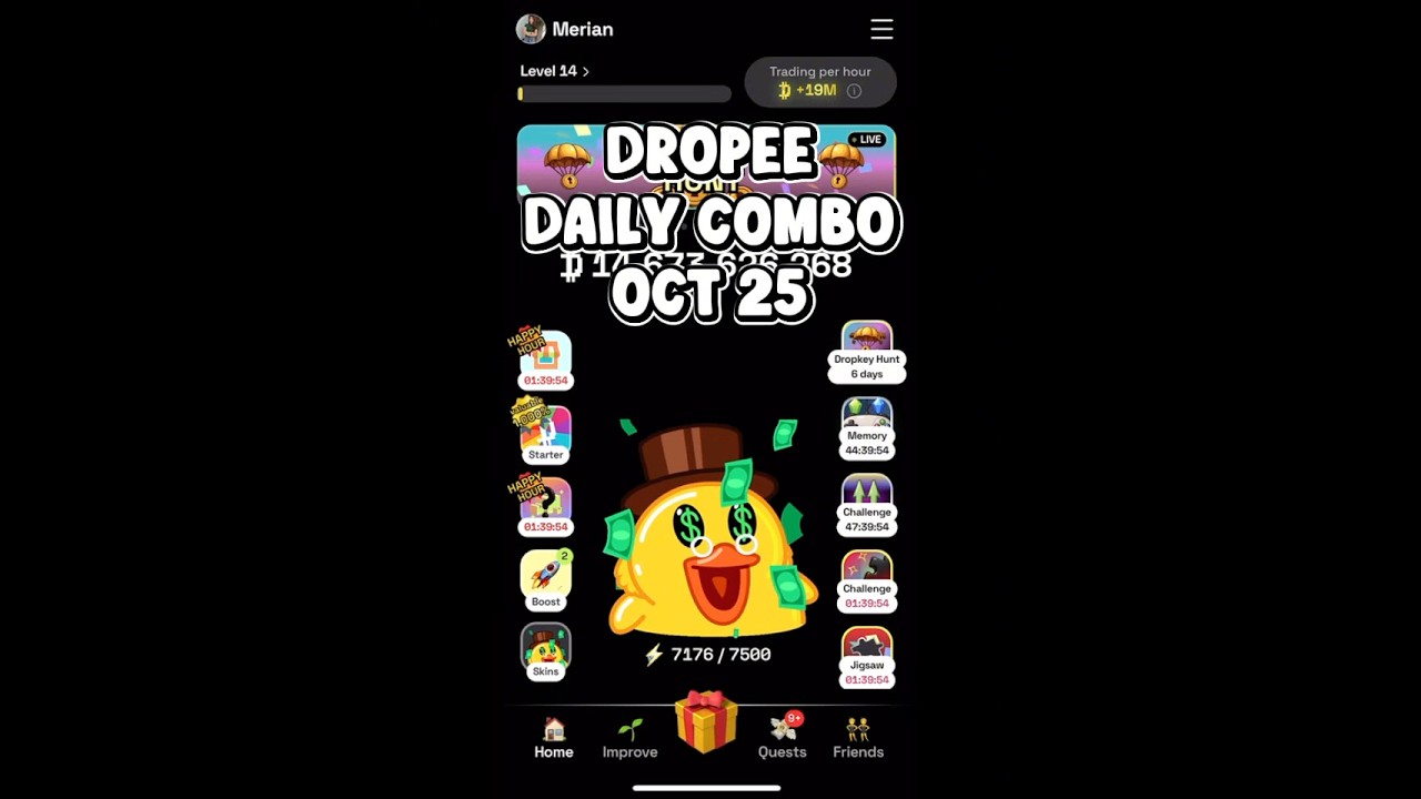 25 October 2025 Dropee Daily Combo Today 