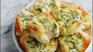 Cheesy Spinach and Artichoke Pinwheels