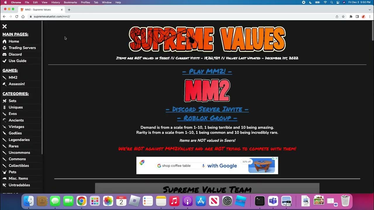 Checking Mm2 Supreme Values YouTube supreme-mm2-inventory-show-youtube