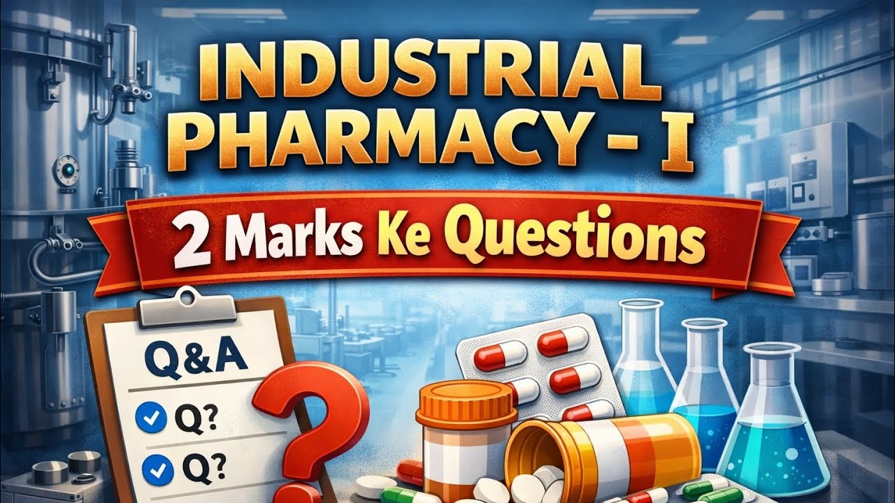 Industrial Pharmacy-1 | 2 Marks Important Questions | Exam Sure Shot Revision💯