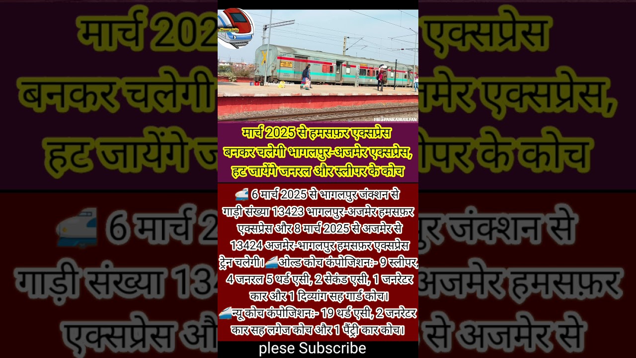 13421 Bhagalpur Ajmer Change New Humsafar Express 