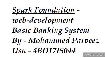 #TheSparksFoundation #GRIPNOV20 Basic banking system