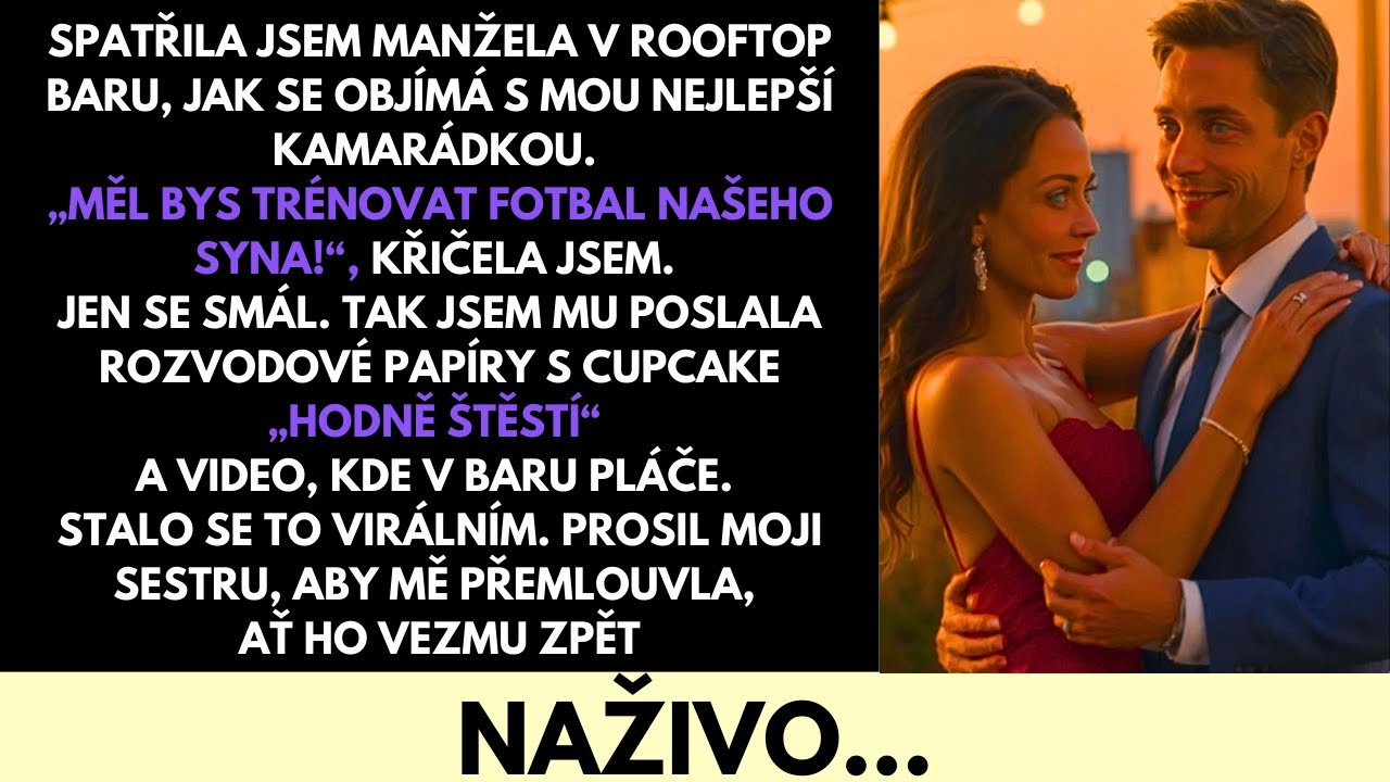 Stála jsem na červené na křižovatce Vinohradské a Legerovy, když jsem je zahlédla. Markovo šedé sako, které jsem mu ráno vyžehlila. A vedle něj Soňa. Moje nejlepší kamarádka. Měl být na...