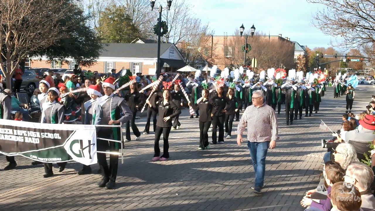 Green Hope High School Marching Band in the 2023 Cary Christmas Parade
