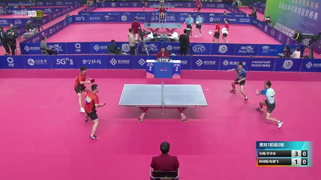 男双第二轮方博于子洋vs林诗栋杜若飞 Youtube