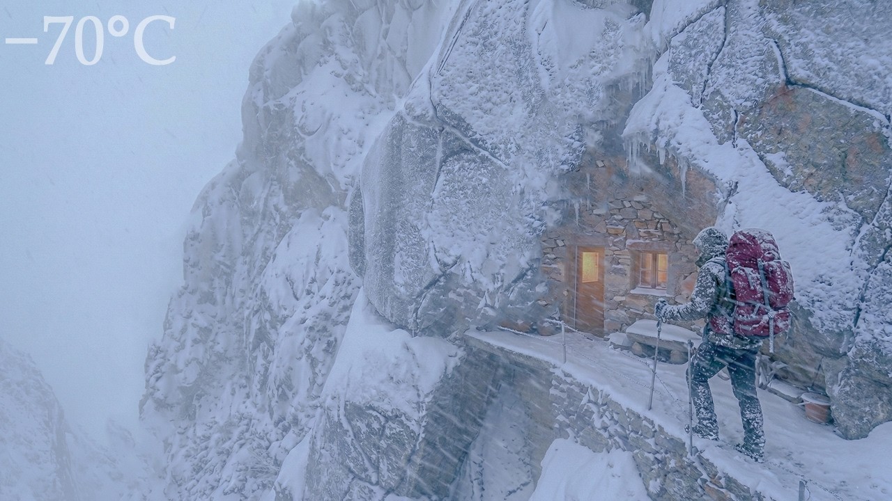 Surviving a −70°C SNOWTORM by Building a Stone House | The Most Intense Blizzard Ever