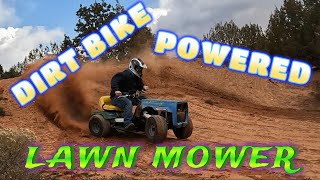 Racing lawn mower powered by a honda CR 500 2 STROKE. WHAT COULD GO WRONG ?