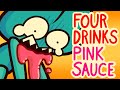 Four drinks pink sauce