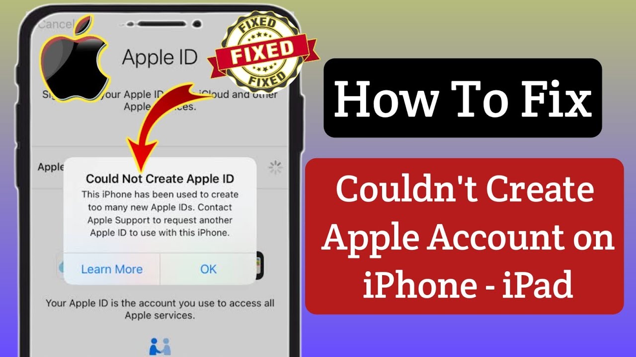 How To Fix Couldn t Create Apple Account On IPhone iPad Couldn t How To Fix Couldn t Create Apple Account On IPhone iPad Couldn t