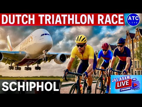 ๐ด LIVE: Departures at Schiphol + Dutch Triathlon Race at Polderbaan | July 12, 2025