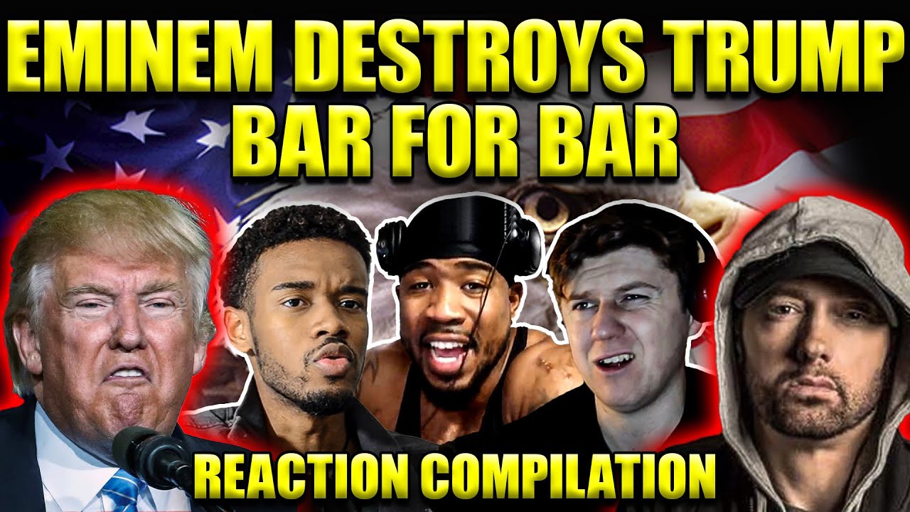 Best Reactions to EMINEM Destroying DONALD TRUMP in HipHop BET Cypher, Slim Spitting Political Bars