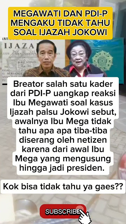 MEGAWATI DAN PDI-P MENGAKU TIDAK TAHU SOAL IJAZAH JOKOWI #jokowi #pdip #viralvideo #viralshorts #fyp