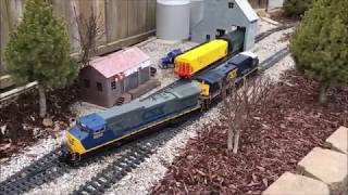 Switching cars on my outdoor G scale train layout 1-26-2020