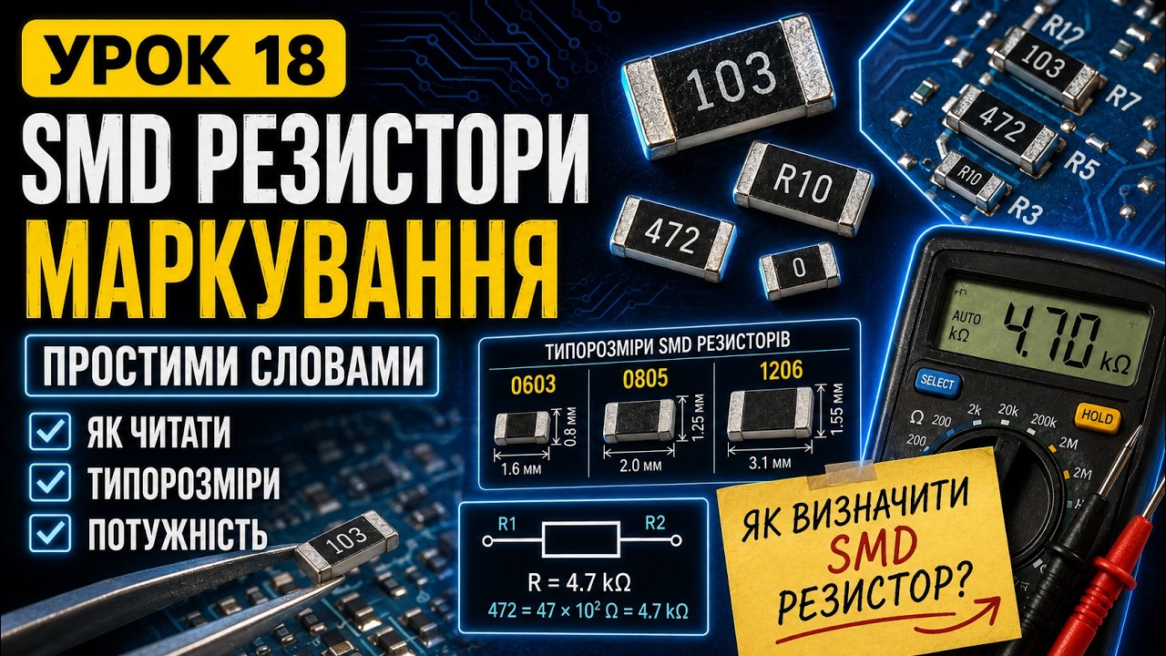Урок 18. SMD резистори. Маркування SMD резисторів.