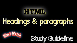 Html Headings & Html Paragraph Lec #2