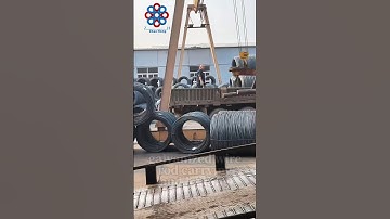 galvanized wire rod loading hot dipped gakvanized wire export #galvanizedwire #wirefactory