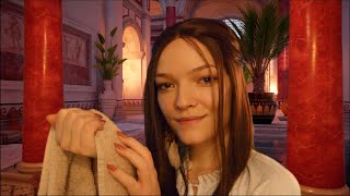 Visiting a Greek Bathhouse in Egypt 🐫 Assassin's Creed Origins ASMR Roleplay (Towel Sounds)