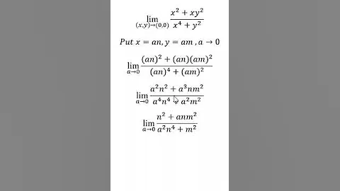 Calculus Help: Multivariable Limits - lim((x,y)→(0,0))⁡ (x^2+xy^2)/(x^4+y^2 ) - Techniques