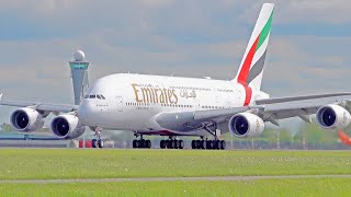 : 37 BIG PLANES TAKING OFF & LANDING | 6x B747, A380, B777, A350 | Amsterdam Schiphol Spotting