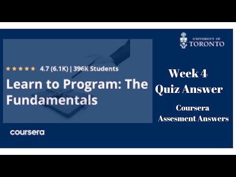 Learn to Program: The Fundamentals |Coursera Answer| Quiz week 4