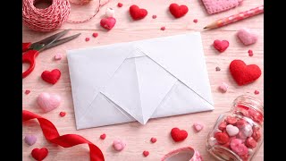 DIY Paper Envelope with Pull-Tab | Valentines Day #valentines #valentinesday #lovenotes #romantic
