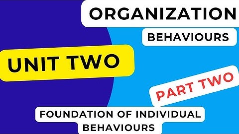Organization Behaviours Unit Two Part Two